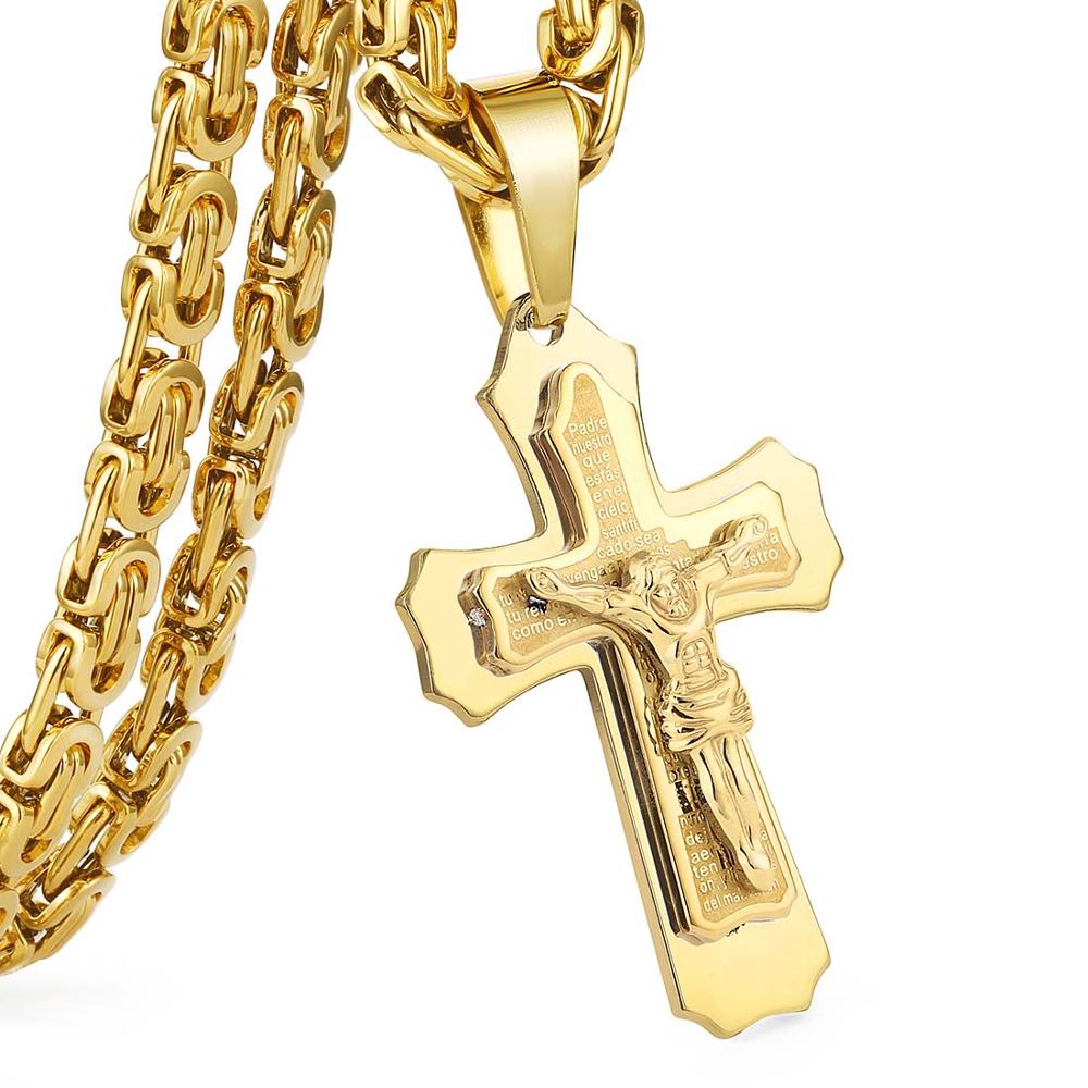 Trendy Cross Shape Men's Titanium Pendant Necklace