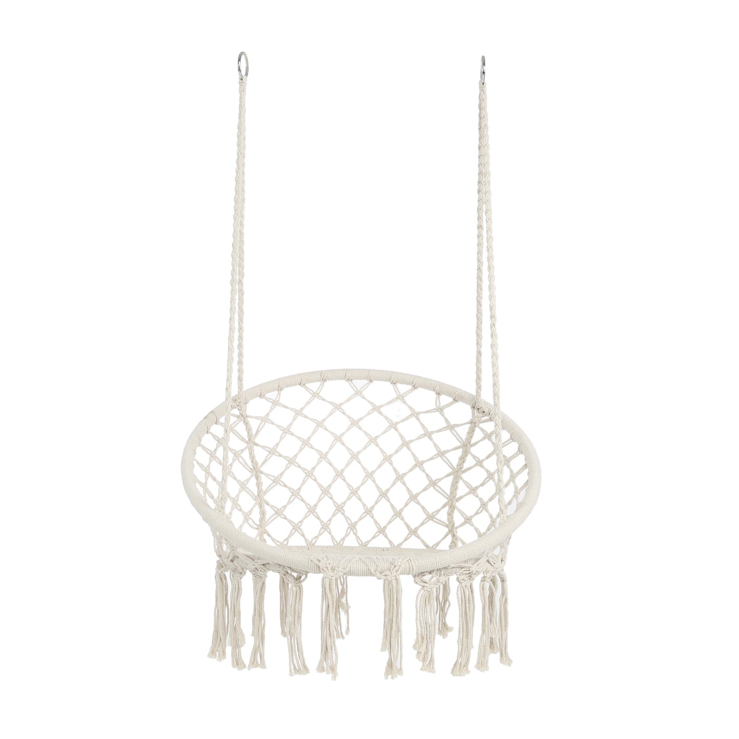 Macrame Hanging Hammock Chair, Cotton Rope Swing for Indoor and