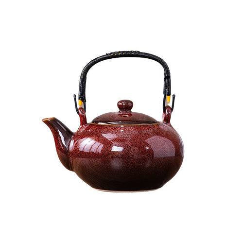 1pc Unique Kiln-Changed Ceramic Teapot, 25.36 oz, Assorted Novelty