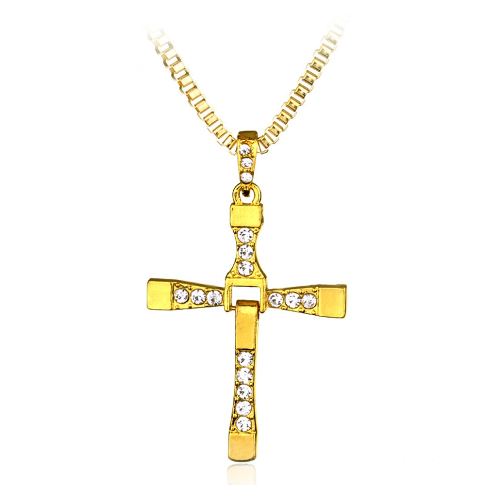 Men's Cross Shaped Pendant Necklace