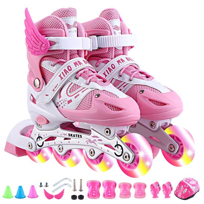 Kids Adjustable Roller Skates – Flash Wheels Skating Shoes for Boys
