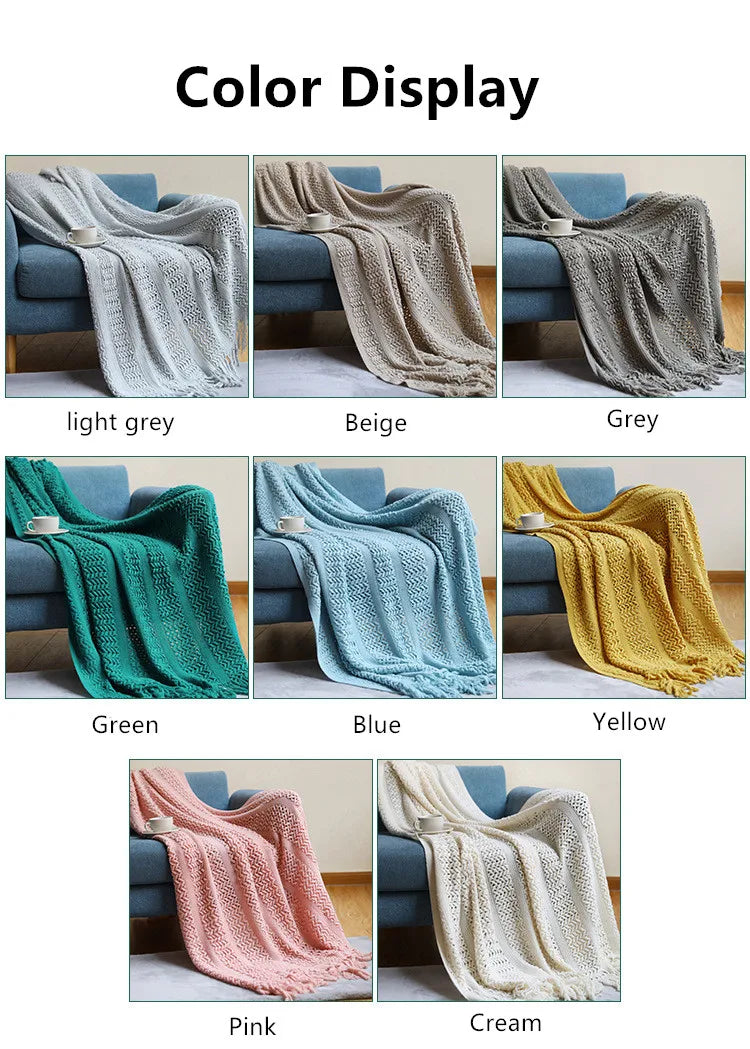 Super Soft Textured Knitted Throw Blanket - Decorative & Cozy