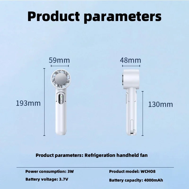 Refrigeration Handheld Fan Portable Power Bank Desktop Can Be