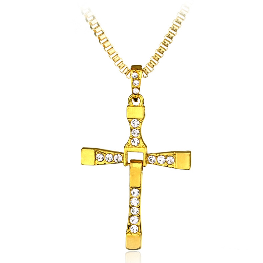 Men's Cross Shaped Pendant Necklace