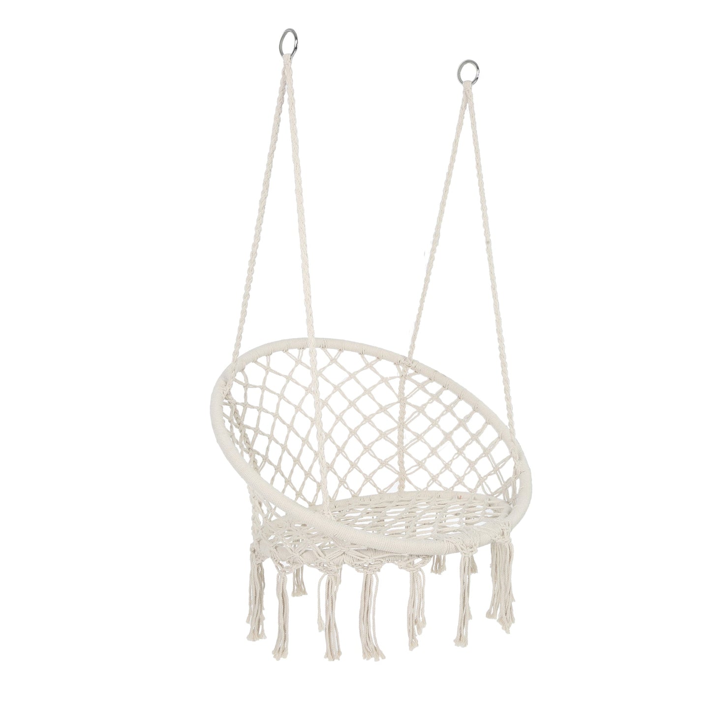 Macrame Hanging Hammock Chair, Cotton Rope Swing for Indoor and