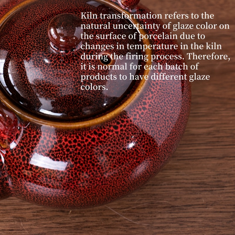 1pc Unique Kiln-Changed Ceramic Teapot, 25.36 oz, Assorted Novelty