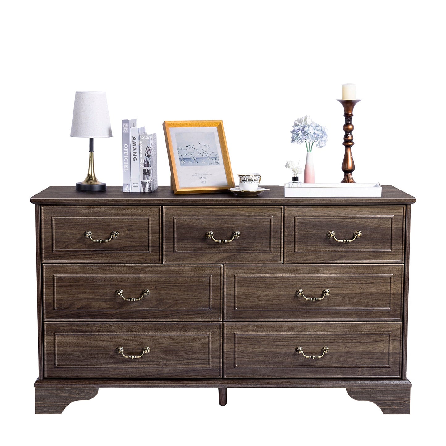 Lunelux™ – 7-Drawer Chest of Drawers (P2 MDF, Walnut Finish)