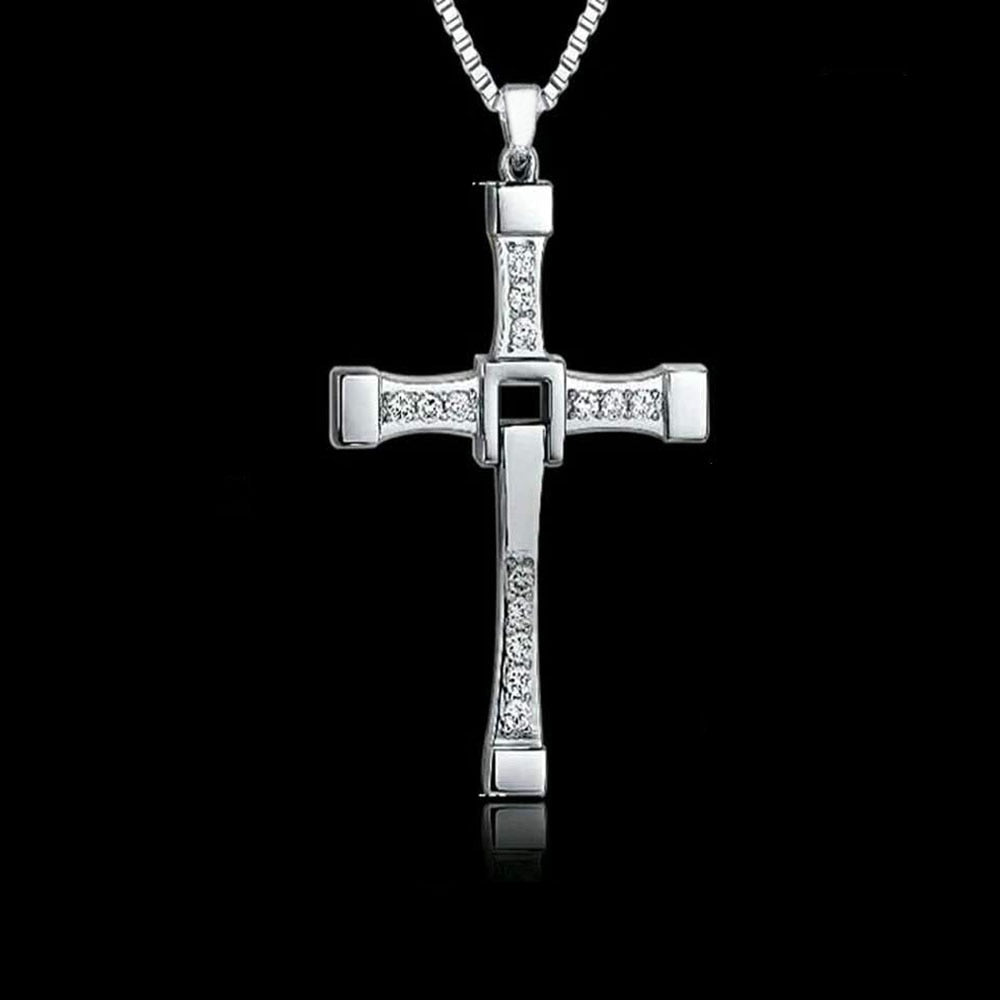 Men's Cross Shaped Pendant Necklace
