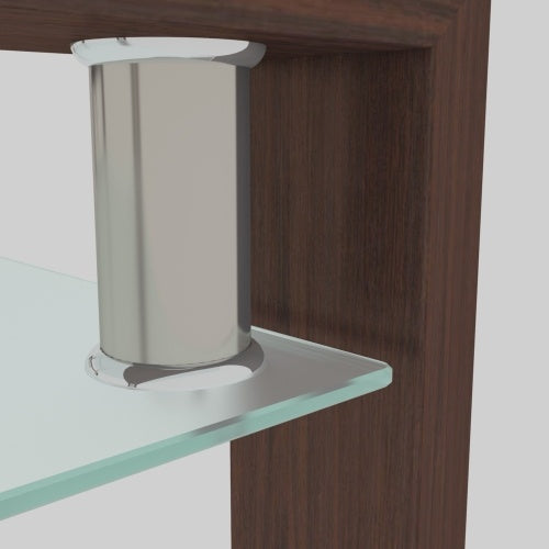 Rectangle Walnut Glass Coffee Table, Clear Coffee Table, Modern Side