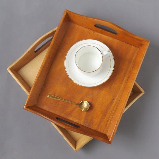 Retro Rectangular Wooden Serving Tray Tea Cutlery Trays Storage Pallet