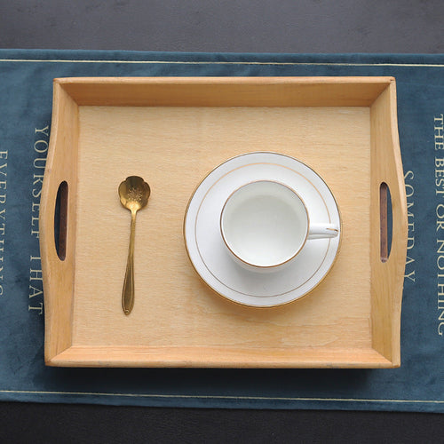 Retro Rectangular Wooden Serving Tray Tea Cutlery Trays Storage Pallet