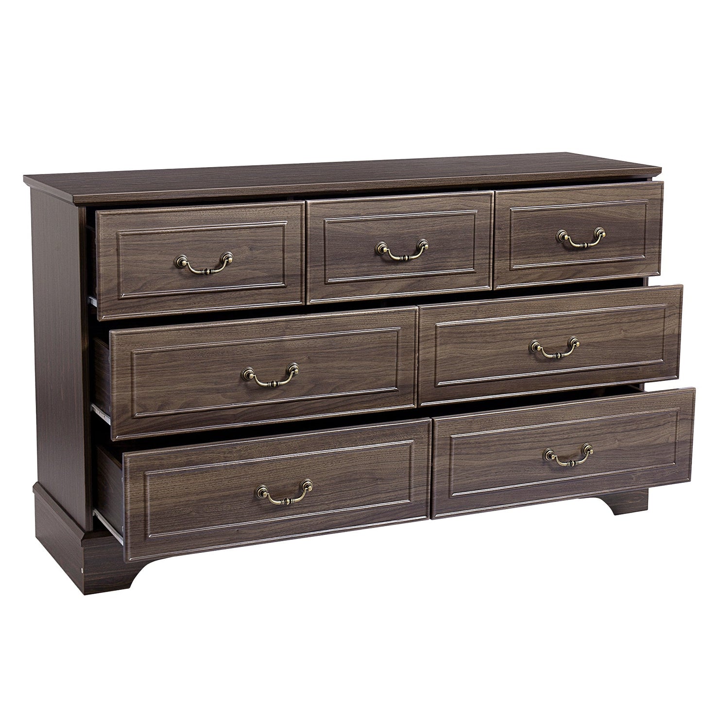 Lunelux™ – 7-Drawer Chest of Drawers (P2 MDF, Walnut Finish)