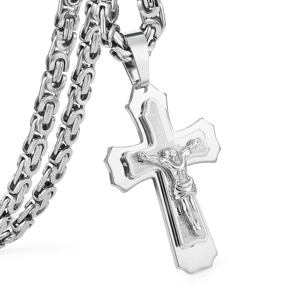 Trendy Cross Shape Men's Titanium Pendant Necklace