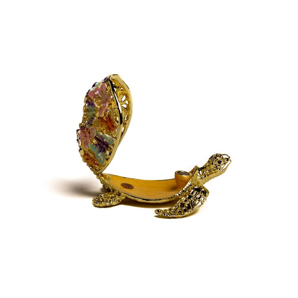 Golden Turtle Decorated with butterflies