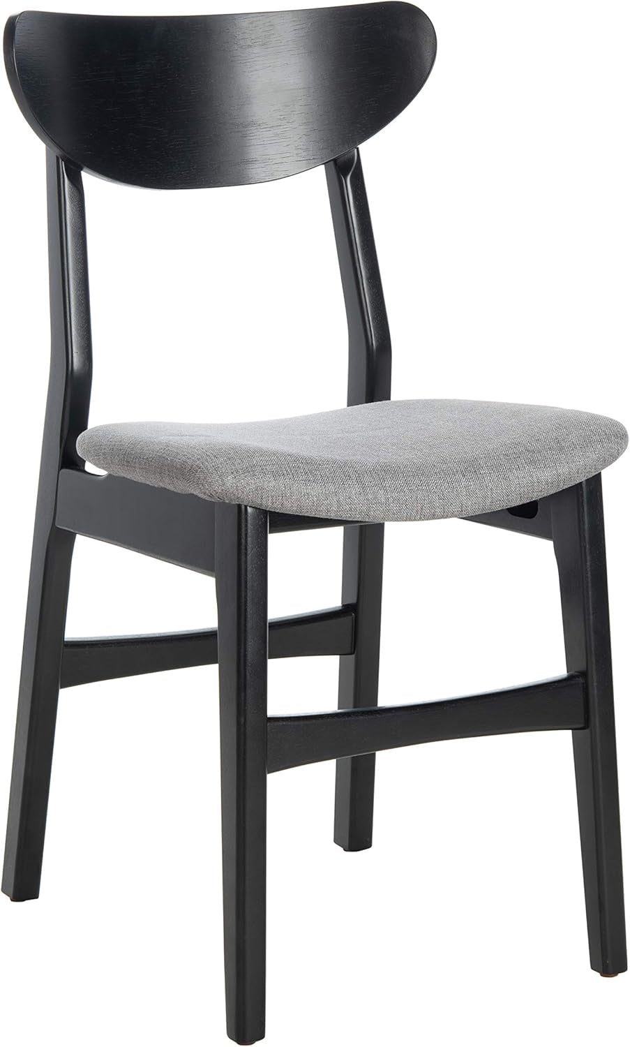 Home Lucca Retro Black and Grey Cushion Dining Chair, Set of 2