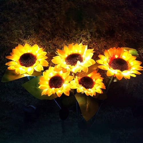 2/4/6 PCS Solar Sunflower Lights LED Waterproof Landscape Outdoor