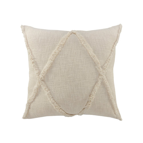20" Taupe Cotton Throw Pillow