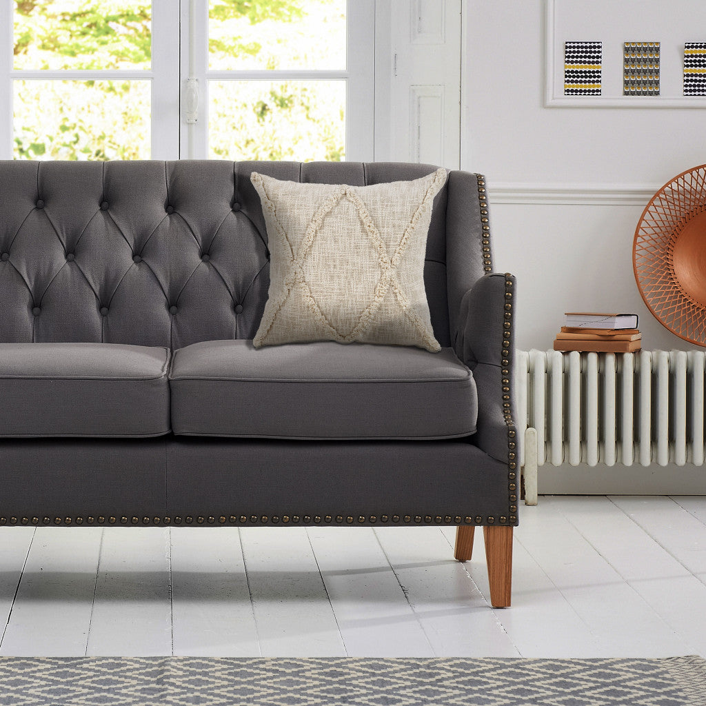 20" Taupe Cotton Throw Pillow