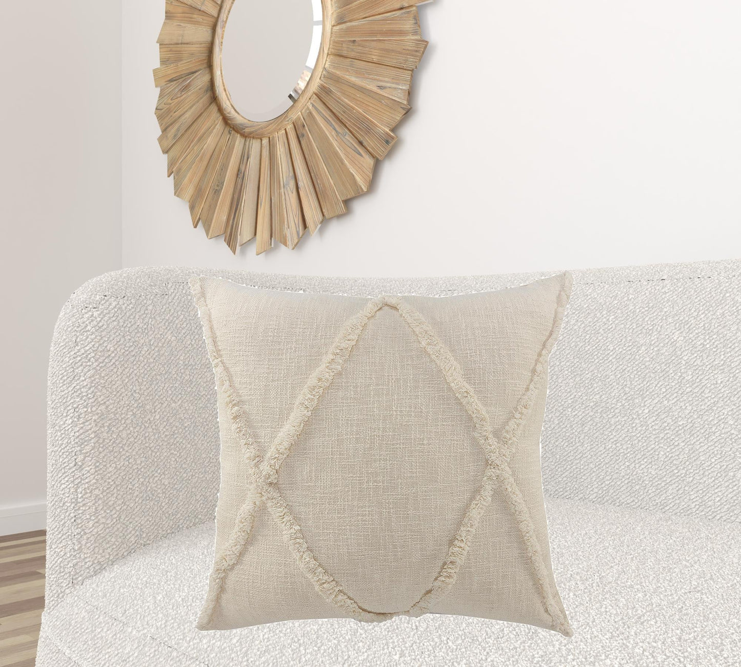 20" Taupe Cotton Throw Pillow