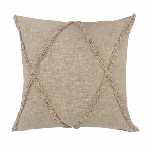 20" Taupe Cotton Throw Pillow