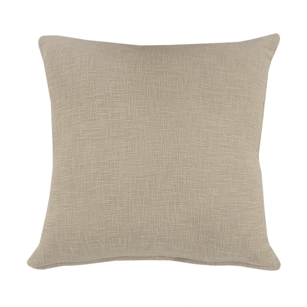 20" Taupe Cotton Throw Pillow