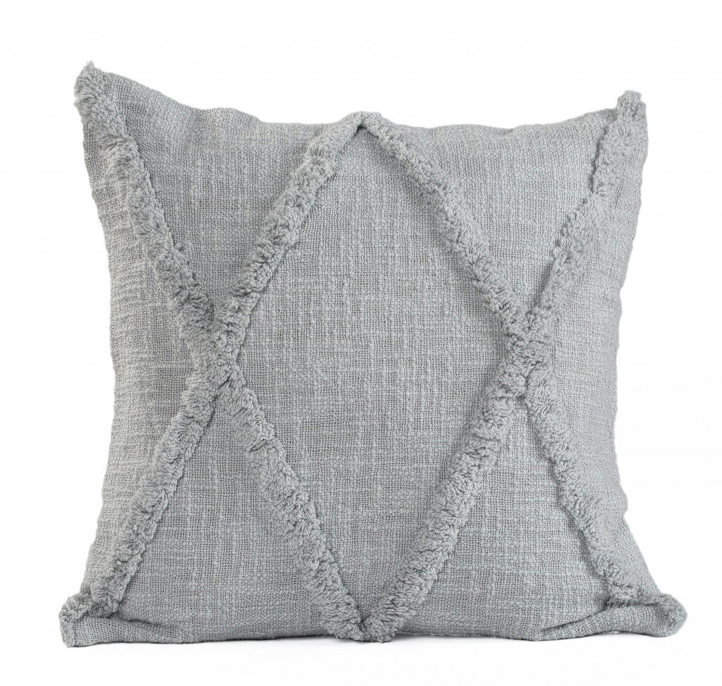 20" Taupe Cotton Throw Pillow
