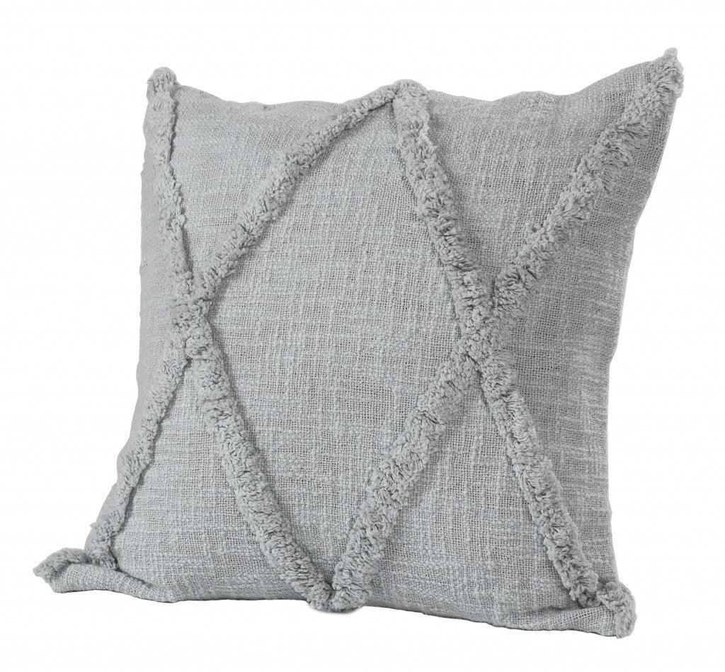 20" Taupe Cotton Throw Pillow