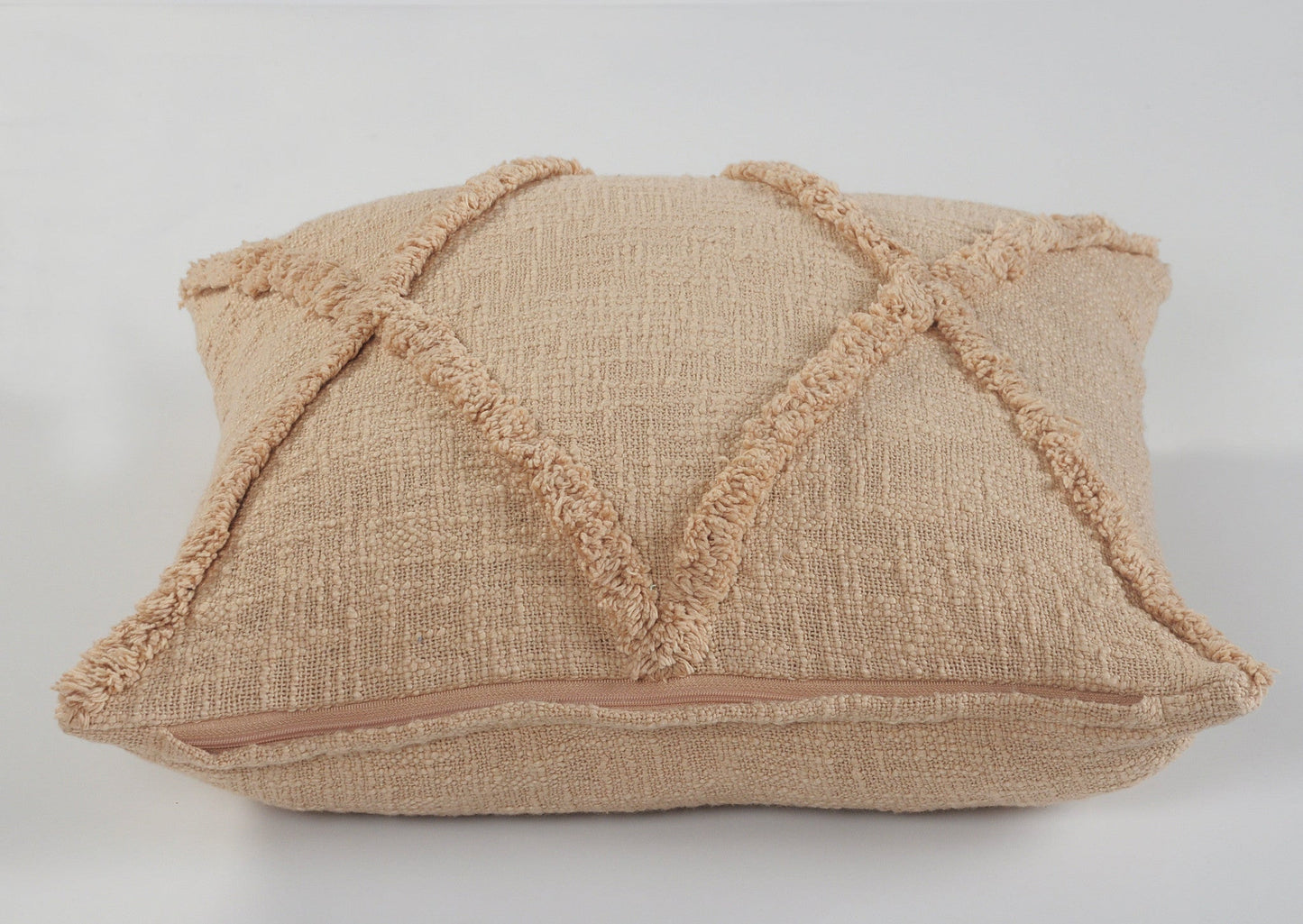 20" Taupe Cotton Throw Pillow