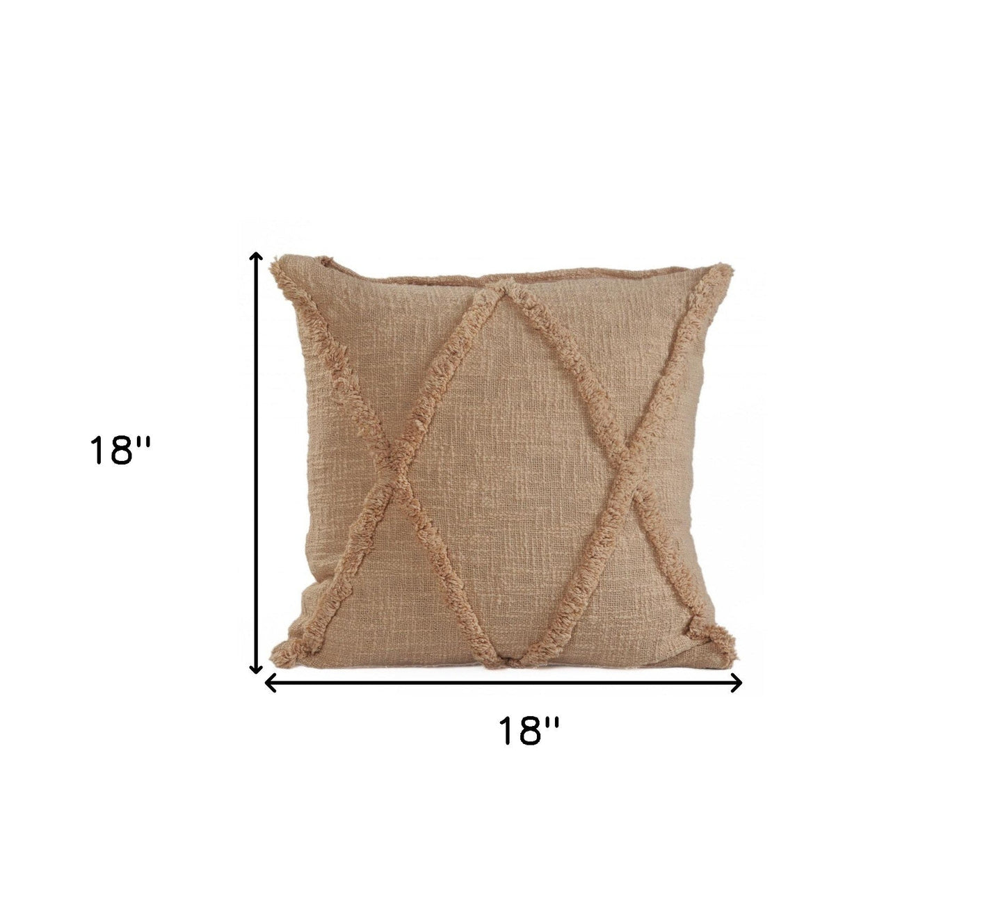 20" Taupe Cotton Throw Pillow