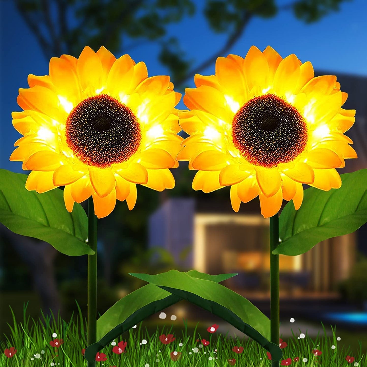 2/4/6 PCS Solar Sunflower Lights LED Waterproof Landscape Outdoor