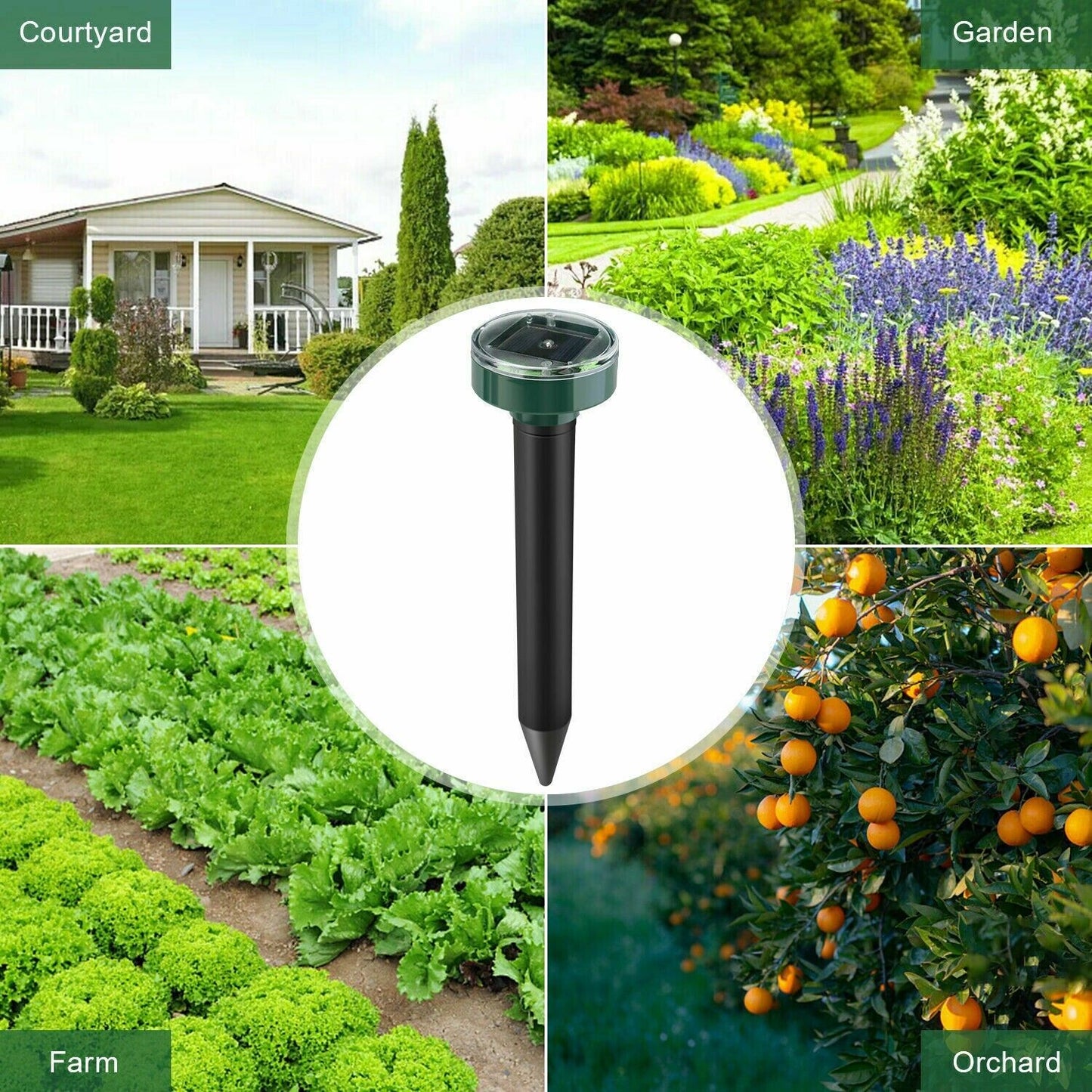 Solar Power Animal Repeller Ultrasonic Mole Pest Cat Mice Rodent