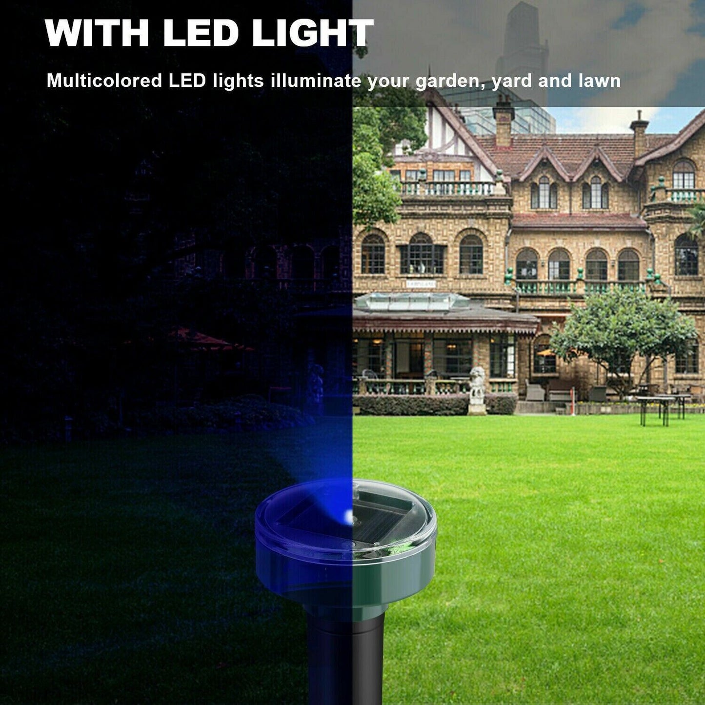 Solar Power Animal Repeller Ultrasonic Mole Pest Cat Mice Rodent