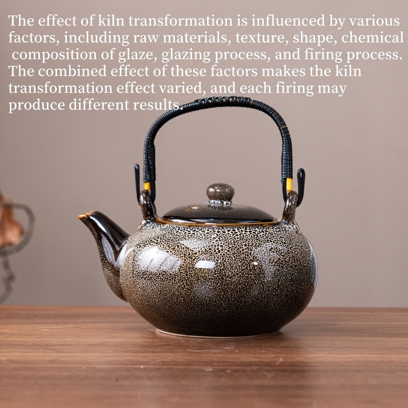 1pc Unique Kiln-Changed Ceramic Teapot, 25.36 oz, Assorted Novelty