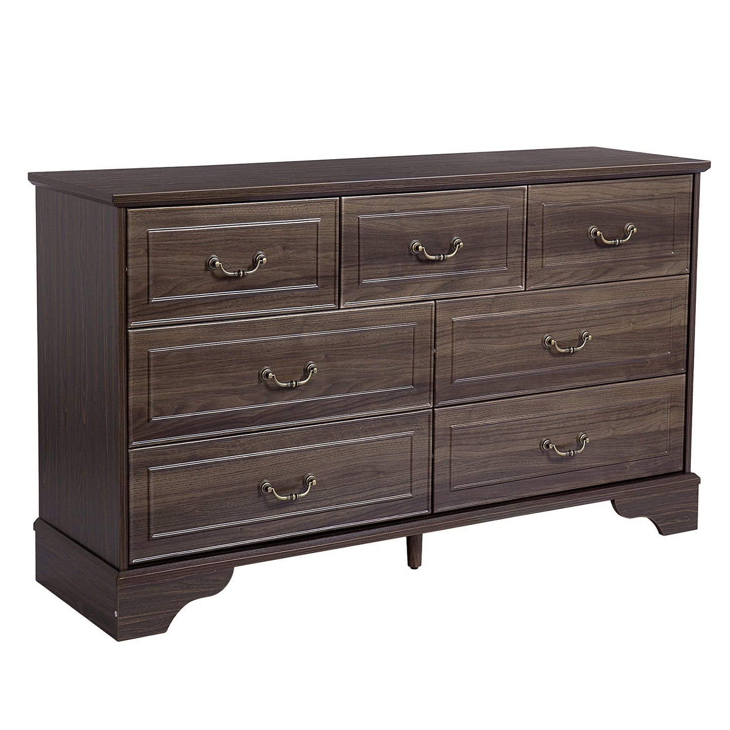 Lunelux™ – 7-Drawer Chest of Drawers (P2 MDF, Walnut Finish)