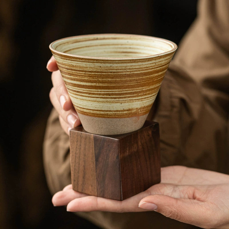 Handmade Cone Ceramic Mug with Smooth Rim – Ideal for Coffee or Tea