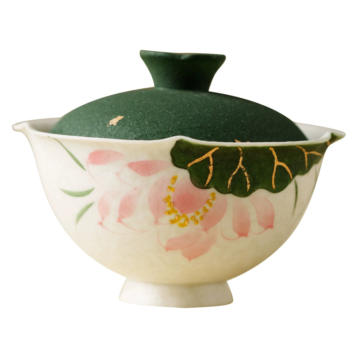Handmade Ceramic Gaiwan with Lotus Design – 95ml Traditional Chinese T