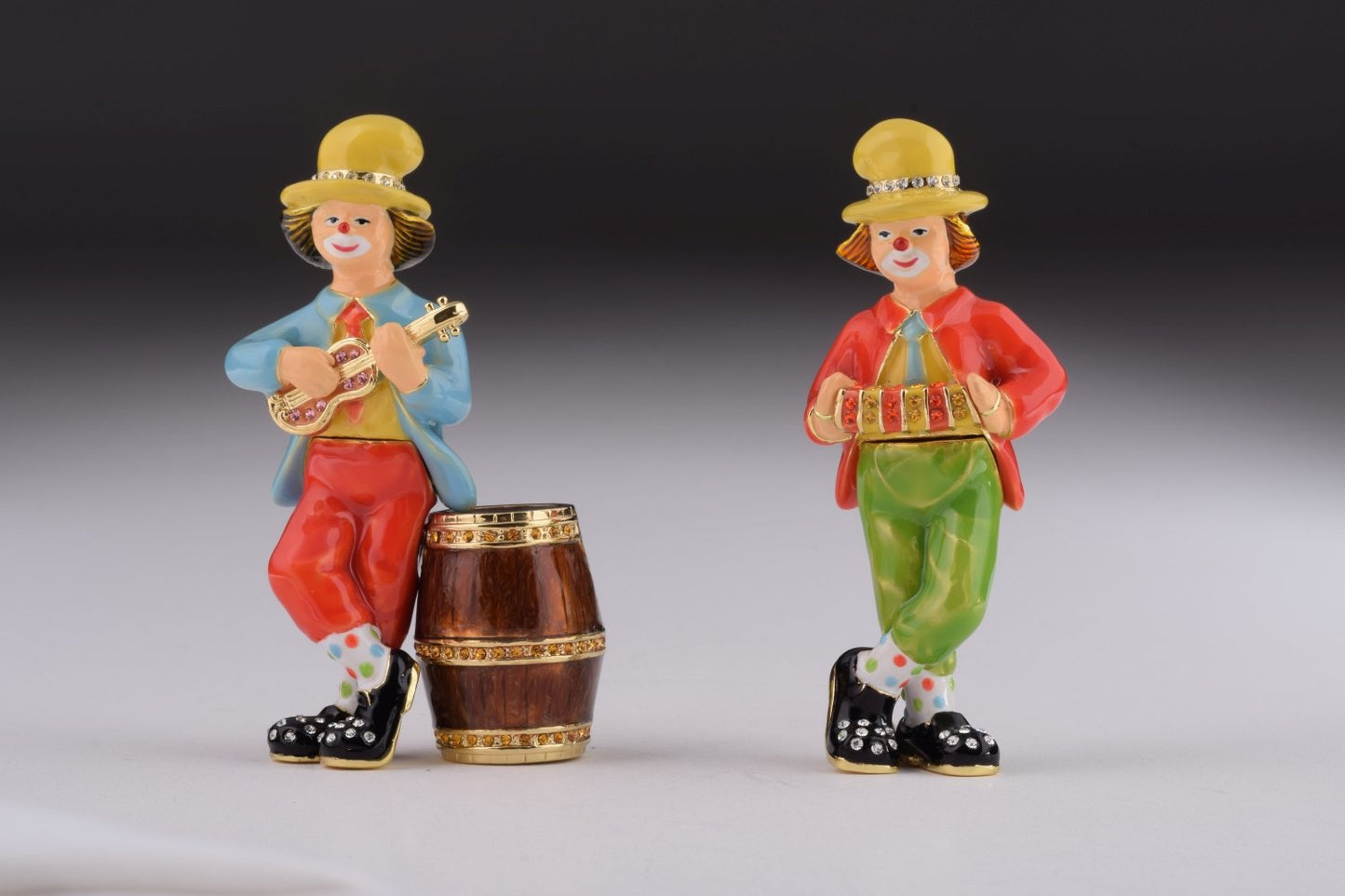 Two Circus Clowns Playing Music