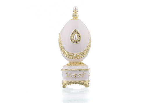 White Faberge Egg with Pearl