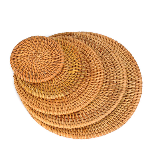 Eco-Friendly Handmade Rattan Placemat Coasters – Sustainable, Stylish Tableware”