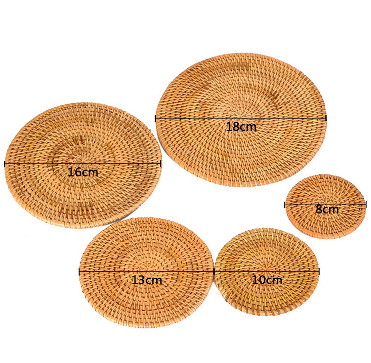 Eco-Friendly Handmade Rattan Placemat Coasters – Sustainable, Stylish Tableware”