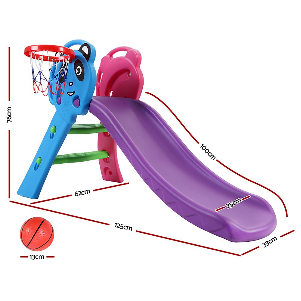 Keezi Kids Slide Set Basketball Hoop Indoor Outdoor Playground Toys