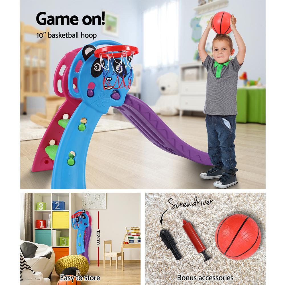Keezi Kids Slide Set Basketball Hoop Indoor Outdoor Playground Toys