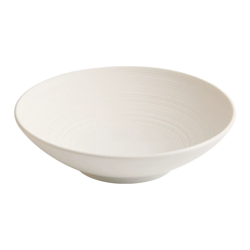 Ripple-Texture Wide-Rim Ceramic Bowl – Fine Dining Serving Bowl |