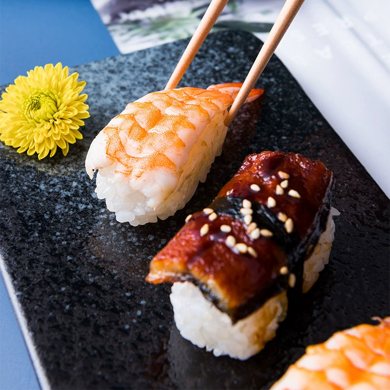 Modern Rectangular Sushi Plate｜High-Fired Ceramic Sushi Serving Plate