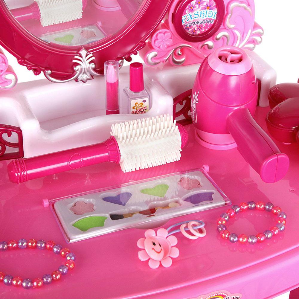 Keezi Kids Pretend Makeup Play Set Dressing Table Chair Girls Toys