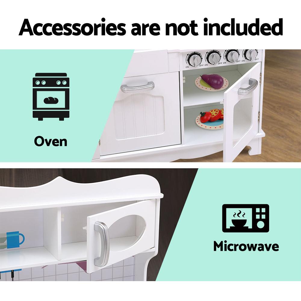 Keezi Kids Kitchen Play Set Wooden Pretend Toys Cooking Children