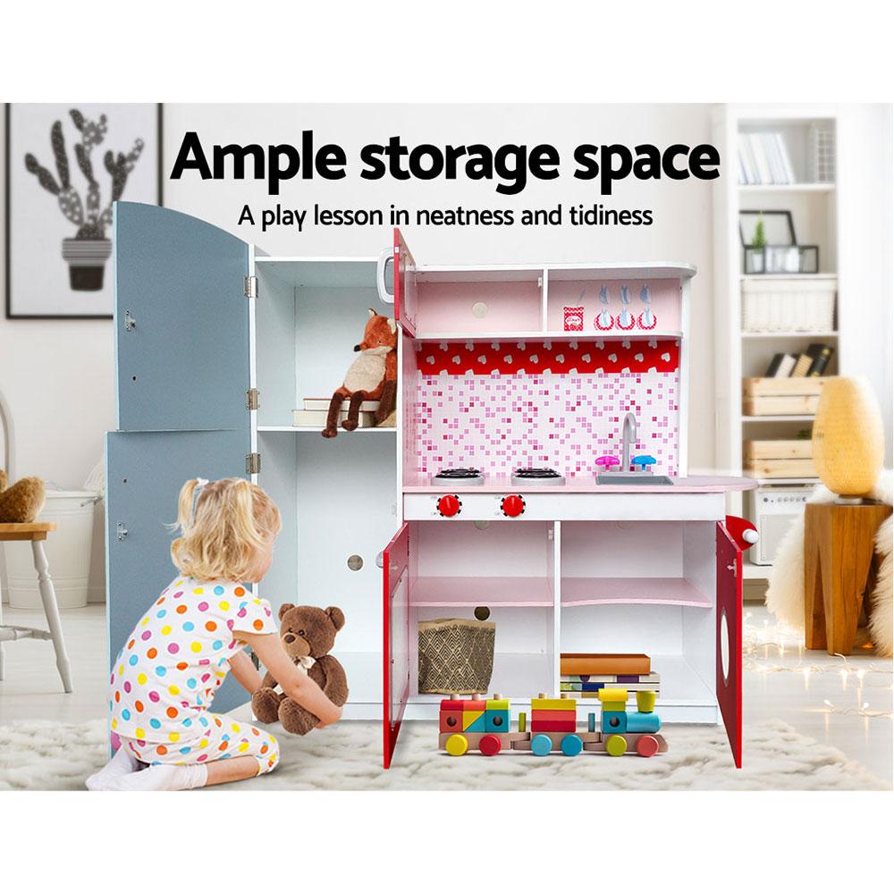 Keezi Kids Kitchen Play Set Wooden Pretend Toys Cooking Children