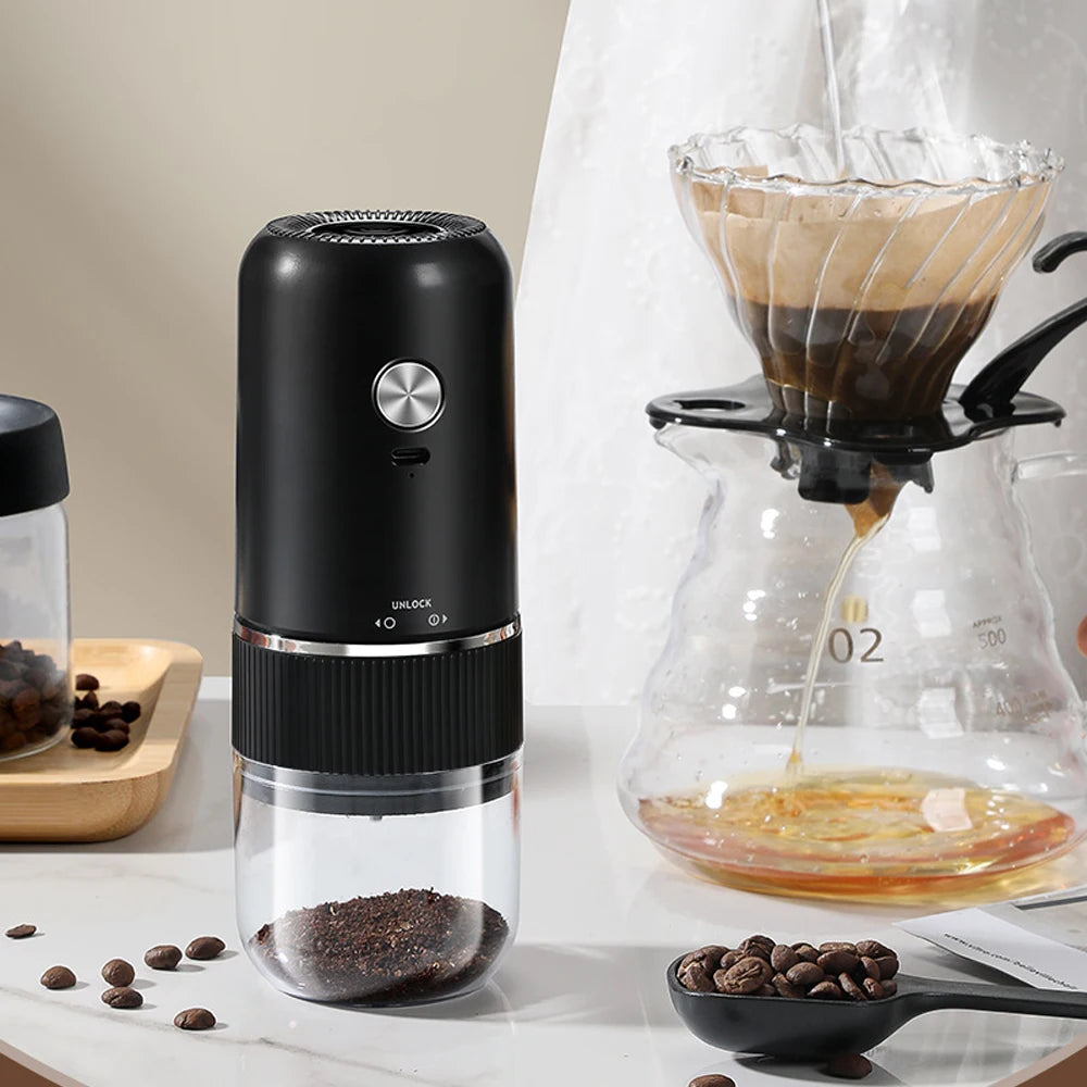 Portable Electric Coffee Grinder Adjustable Grinding Thickness Ceramic