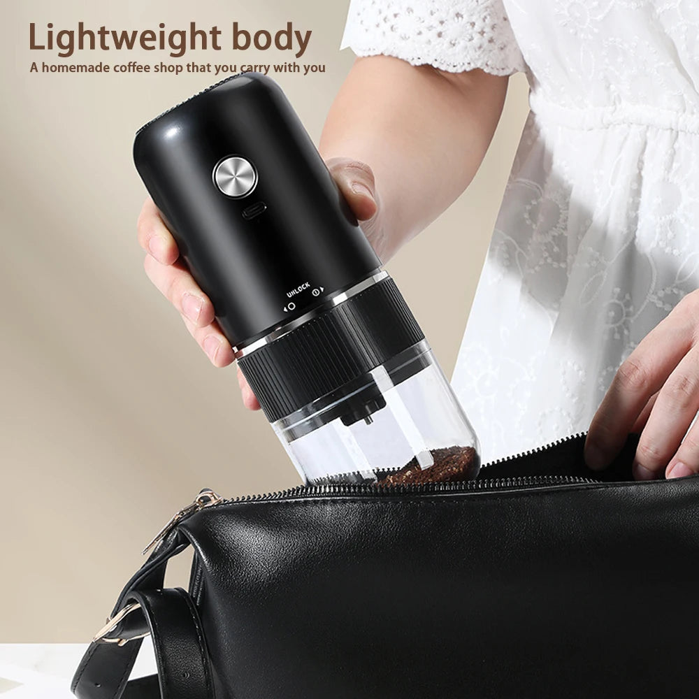 Portable Electric Coffee Grinder Adjustable Grinding Thickness Ceramic