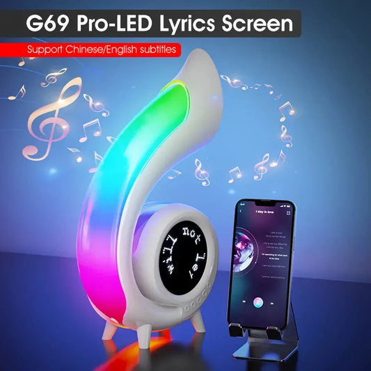Portable Wireless Bluetooth Speaker with Lyrics Subtitles Night Light